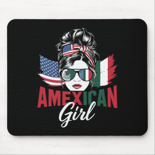 Tapis De Souris Drapeau des États-Unis Mexicain Américain Moitié M