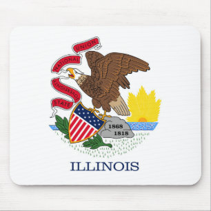 Tapis De Souris Drapeau d'État de l'Illinois, États-Unis