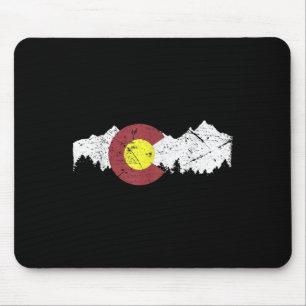 Tapis De Souris Drapeau D'État Rétro Colorado Montagnes Rocheuses