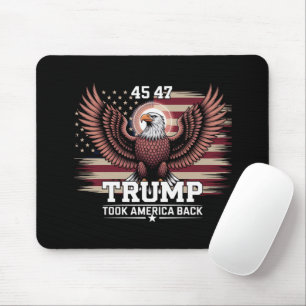 Tapis De Souris Drapeau du 45e et 47e président Trump 2025 Aigle A