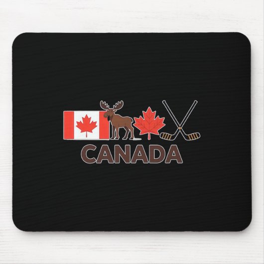 Tapis De Souris Drapeau du Canada Feuille d'érable canadienne Cerf (Devant)