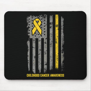 Tapis De Souris Drapeau du cancer de l'enfant Sensibilisation au c