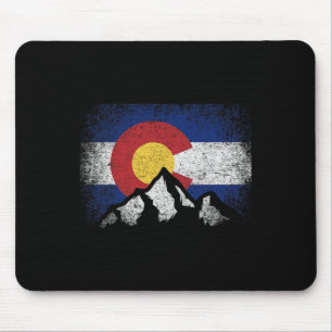 Tapis De Souris Drapeau du Colorado Montagne Ski Cadeau d'hiver Ra