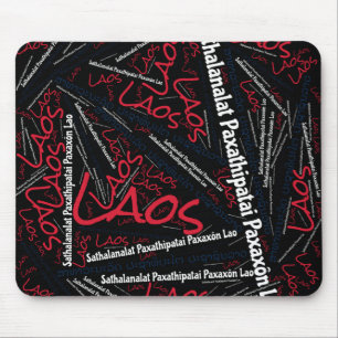 Tapis De Souris Drapeau du Laos couleurs Patriotique
