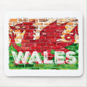 Tapis De Souris Drapeau du Pays de Galles en brique