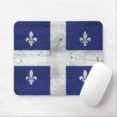 Tapis De Souris Drapeau du Québec style grunge érodé (Avec souris)