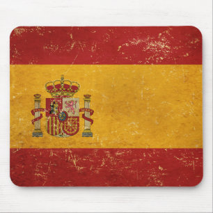 Tapis De Souris Drapeau espagnol Vintage Grunge Design