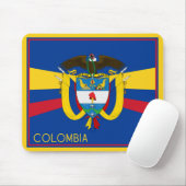 Tapis De Souris Drapeau Et Armoiries De Colombie (Avec souris)