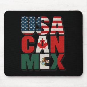Tapis De Souris Drapeau États-Unis Can Mex Football Amérique du No