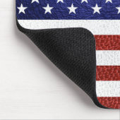 Tapis De Souris Drapeau Faux Rouge Blanc Bleu Cuir USA (Coin)