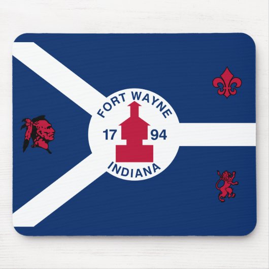 Tapis De Souris Drapeau Fort Wayne, Indiana (Devant)