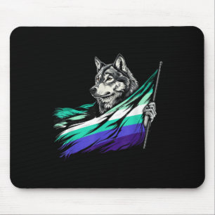 Tapis De Souris Drapeau gay masculin loup LGBTQ Fierté LGBTQ Mlm