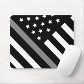 Tapis de souris drapeau gris noir de l'agent de co (Avec souris)