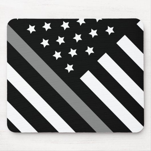 Tapis de souris drapeau gris noir de l'agent de co (Devant)