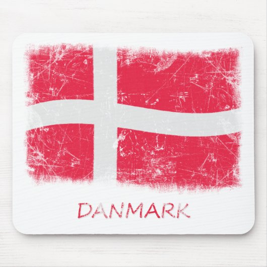 Tapis De Souris Drapeau grunge du Danemark (Devant)