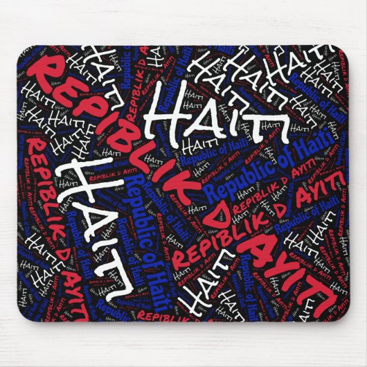 Tapis De Souris Drapeau Haïti couleurs Patriotique (Devant)