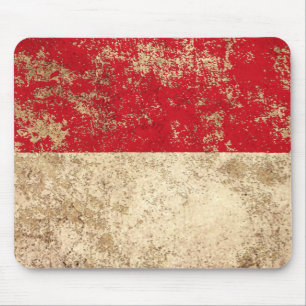 Tapis De Souris Drapeau indonésien vintage âgé rugueux