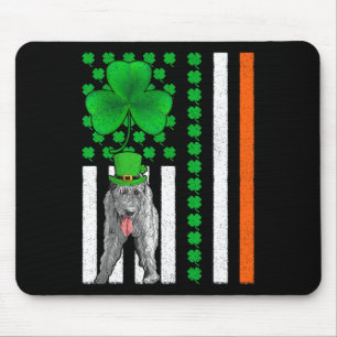 Tapis De Souris Drapeau irlandais américain Wolfhound Chien St Pat