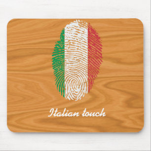 Tapis De Souris Drapeau italien d'empreinte digitale de contact