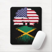 Tapis De Souris Drapeau Jamaïcain Américain USA Tree Roots (Avec souris)