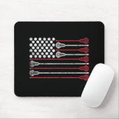 Tapis De Souris Drapeau Lacrosse USA (Avec souris)