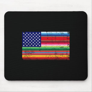 Tapis De Souris Drapeau Mexicain Américain Usa Serape Cinco De May