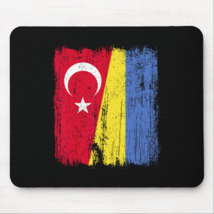 Tapis De Souris Drapeau moitié Turquie Ukraine Patrimoine turc ukr