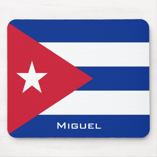 Tapis De Souris Drapeau national de Cuba avec votre nom (Devant)