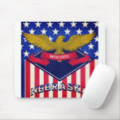 Tapis De Souris Drapeau Nebraska USA (Avec souris)