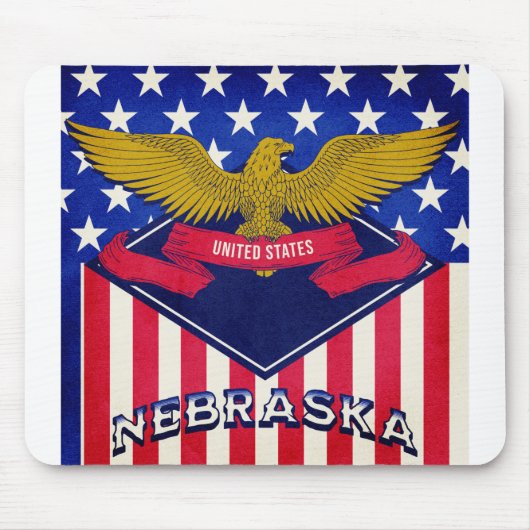 Tapis De Souris Drapeau Nebraska USA (Devant)