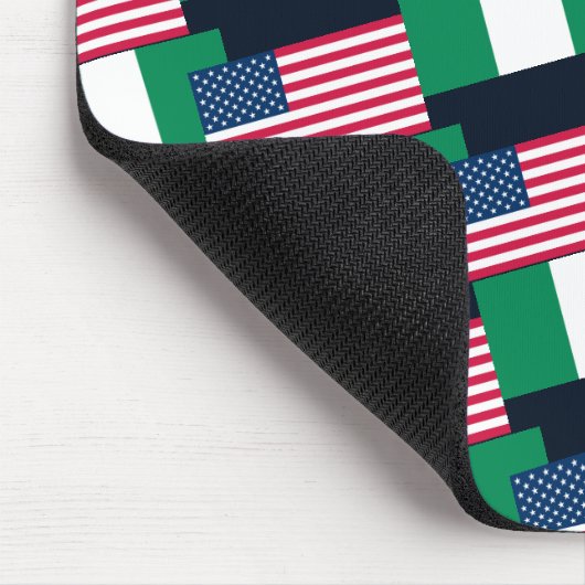 Tapis De Souris Drapeau nigérian et américain Mousepad (Coin)