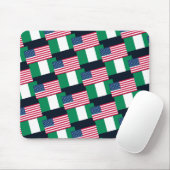 Tapis De Souris Drapeau nigérian et américain Mousepad (Avec souris)