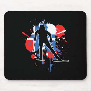 Tapis De Souris Drapeau norvégien Biathlonist - Biathlon norvégien