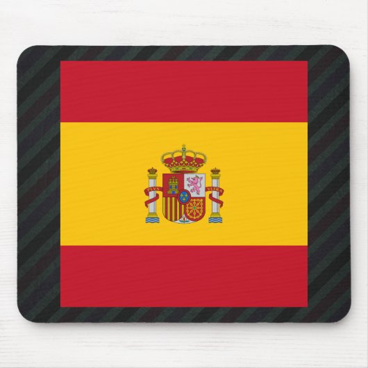 Tapis De Souris Drapeau officiel de l'Espagne sur des rayures (Devant)