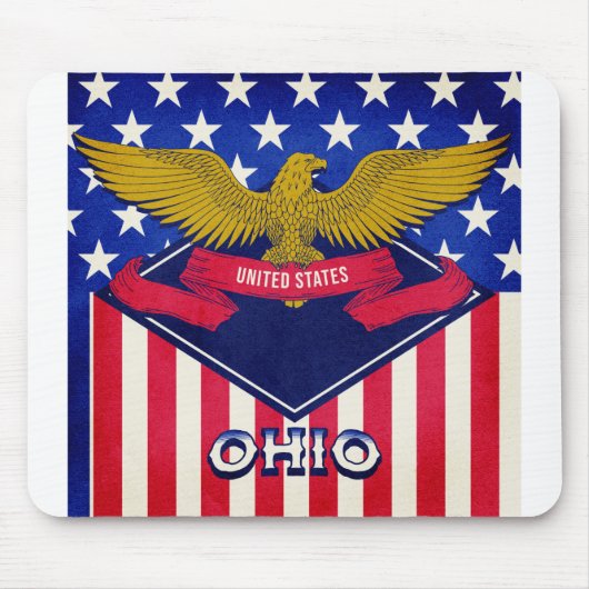 Tapis De Souris Drapeau Ohio USA (Devant)