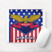 Tapis De Souris Drapeau Oregon USA (Avec souris)