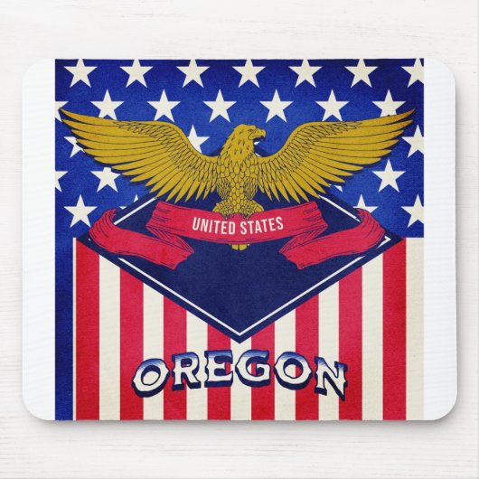 Tapis De Souris Drapeau Oregon USA (Devant)