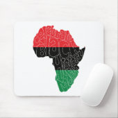 Tapis De Souris Drapeau panafricain Noir Histoire Mois Art Design (Avec souris)