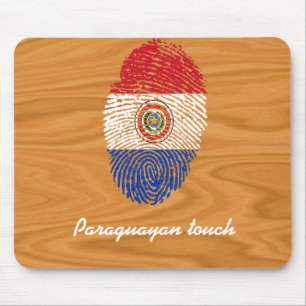 Tapis De Souris Drapeau paraguayen d'empreinte digitale de contact