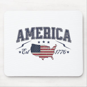 Tapis De Souris Drapeau patriotique américain USA Est 1776 4 juill