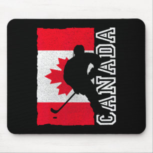 Tapis De Souris Drapeau patriotique canadien de hockey