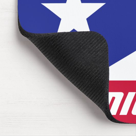 Tapis De Souris Drapeau Porto Rico avec Monogramme (Coin)