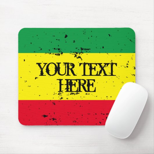 Tapis De Souris Drapeau rastafarien reggae musique vert jaune roug (Avec souris)
