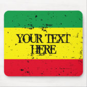 Tapis De Souris Drapeau rastafarien reggae musique vert jaune roug (Devant)