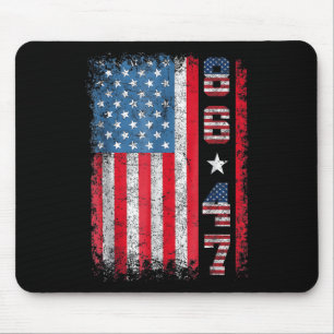 Tapis De Souris Drapeau rétro Vintage américain 86 47 Anti Trump