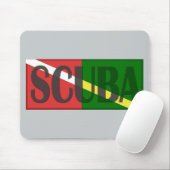 TAPIS DE SOURIS DRAPEAU ROUGE COMBINÉ DE PLONGEURS DE VERT DE (Avec souris)