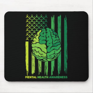 Tapis De Souris Drapeau Ruban Santé mentale Santé mentale Santé me