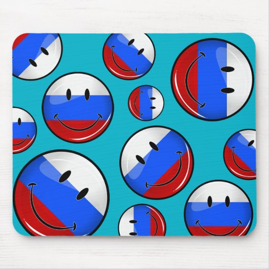 Tapis De Souris Drapeau russe de sourire (Devant)