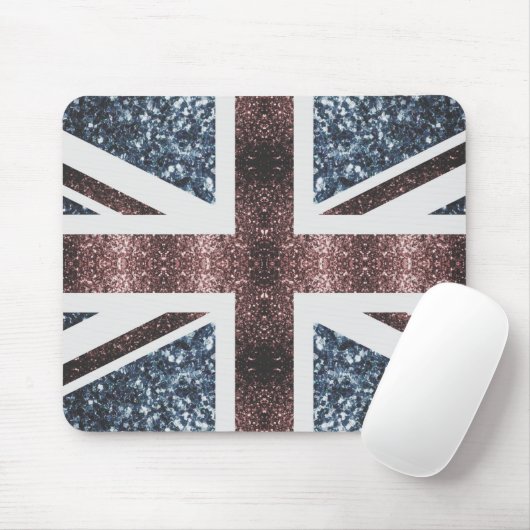 Tapis De Souris Drapeau rustique UK rouge bleu étincelants parties (Avec souris)