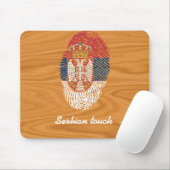 Tapis De Souris Drapeau serbe d'empreinte digitale de contact (Avec souris)